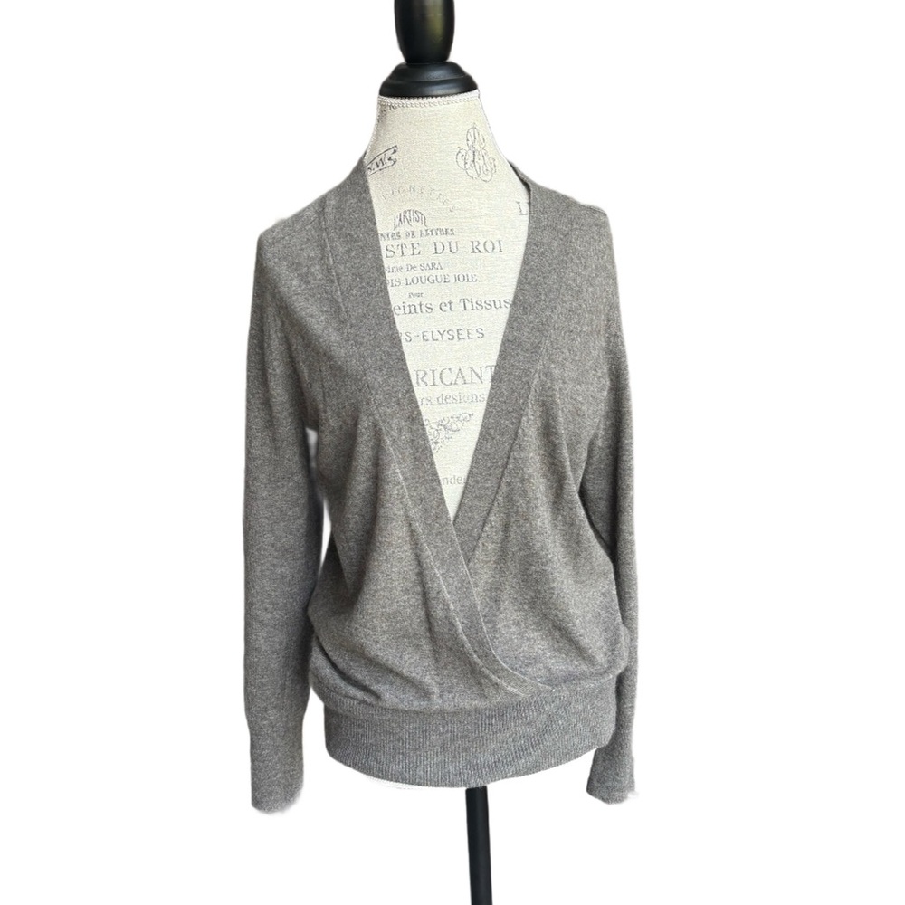 J. Crew Wool Cashmere Blend Cross Front Sweater, Size Medium